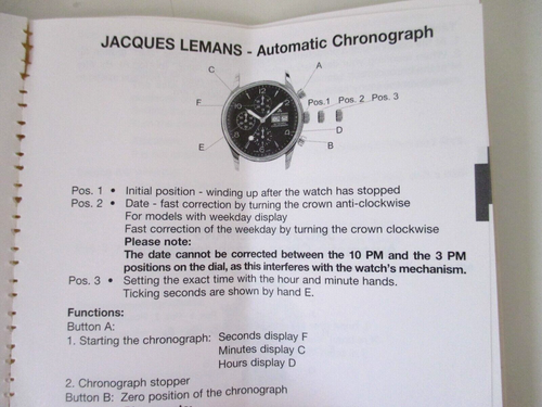 Jacques Lemans Geneve Mens Wristwatch G120 Stainless Steel Swiss Made Quartz - Picture 11 of 23