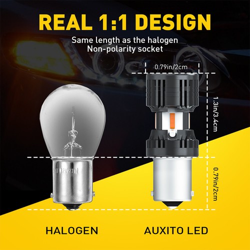 2x BA15S 8 SMD LED Yellow AMBER / 1156 Brake Reverse Light Bulb Globe Lamp 12V - Picture 9 of 9