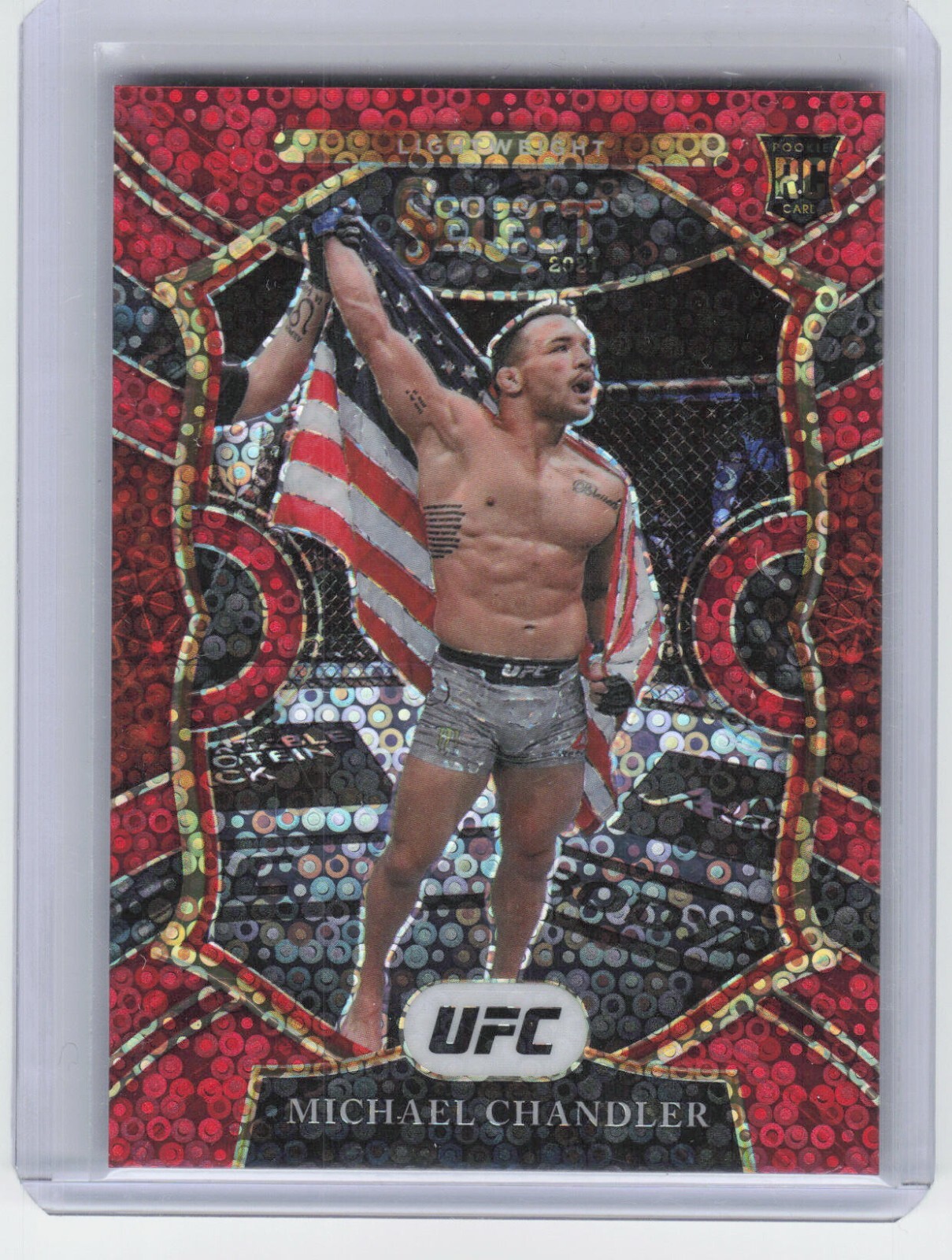 2021 Panini Select UFC Michael Chandler #9 Rookie Red Disco Prizm /199