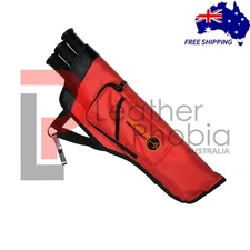 Red High-Grade Quiver Cordura Bag Quiver 3 Tube Hip Arrow Holder with Pocket