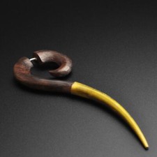 Sono Legno Finto Gauge Pendenti Spirale con Ottone Punta Dilatatore Orecchio