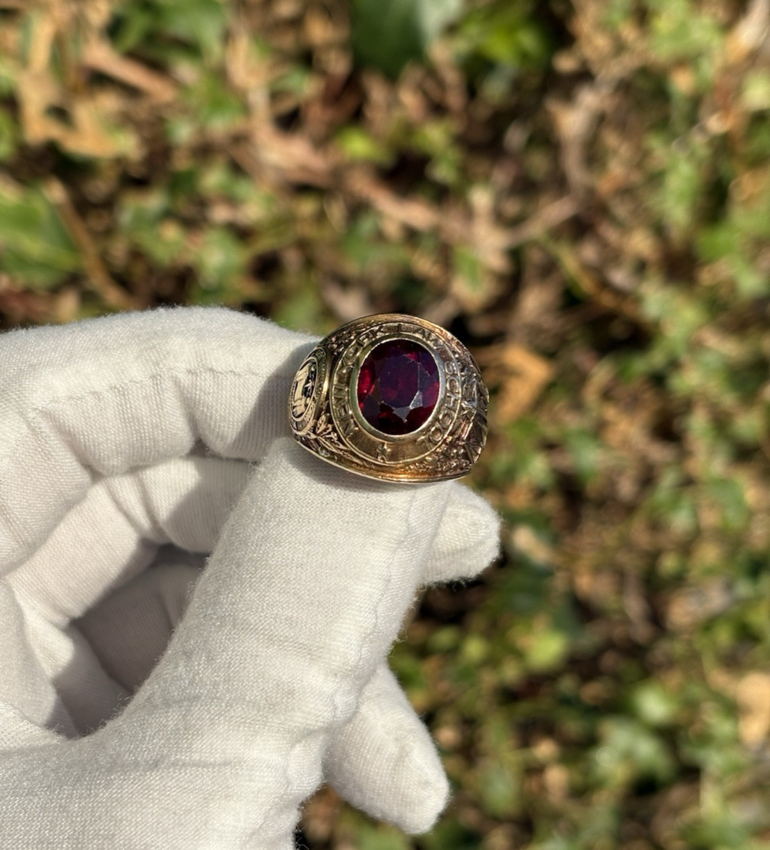 Vintage 14k Yellow Gold Class Ring New York Law School 1950 w/ 4ct ...