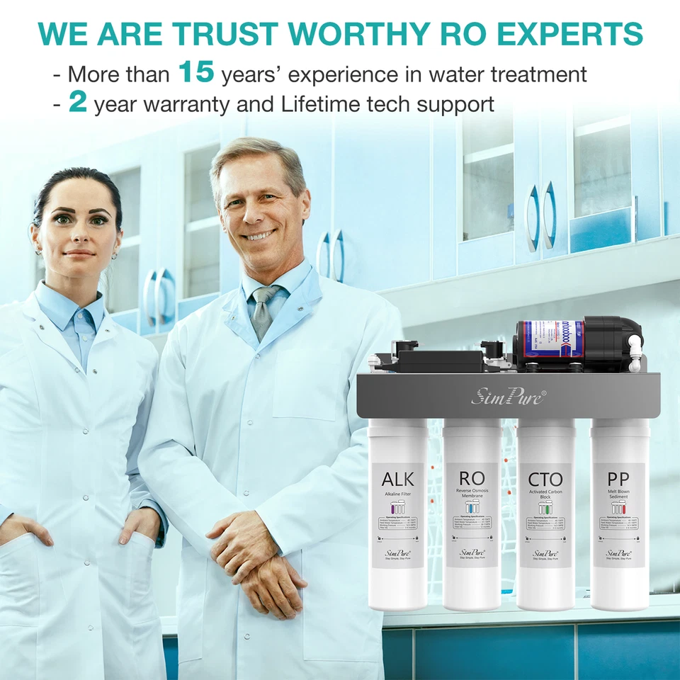 SimPure WP2-400G Reverse Osmosis Alkaline pH+ 1-Year Water Filter Replacement - Image 3 of 4