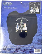 "Welcome to Winter" SNOWMEN CANDAMAR Counted Cross Stitch Kit-WEARABLES -  NEW