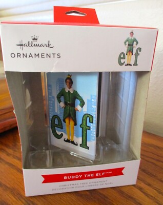 Hallmark/New Line Productions BUDDY THE ELF Hanging Christmas Tree Ornament, NIB
