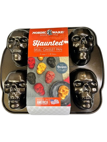 Nordic Ware Haunted Skull Cakelet Pan USA Day If The Dead Halloween Brand new