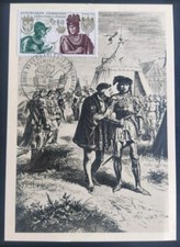 CARTE MAXIMUM TIMBRE LOUIS XI & CHARLES LE TÉMÉRAIRE N° 1616 OBLITÉRÉ PARIS 1969