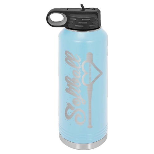 Mato & Hash 32oz Softball Laser Botella de agua grabada - Imagen 9 de 18
