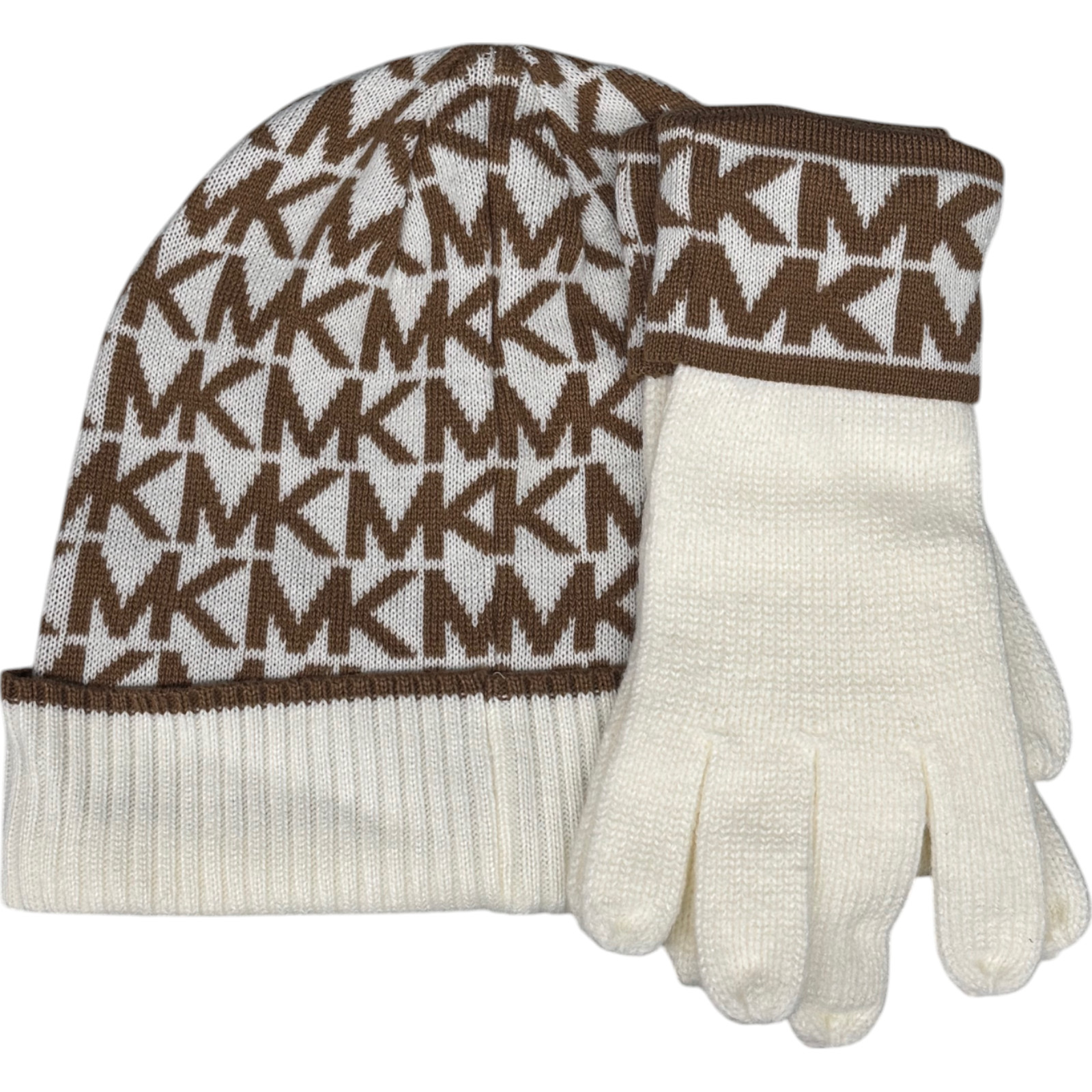 Набор перчаток для шляпы с монограммой Michael Kors 539784C кремового цвета - АБСОЛЮТНО НОВЫЙ без БИРКИ 6690₽