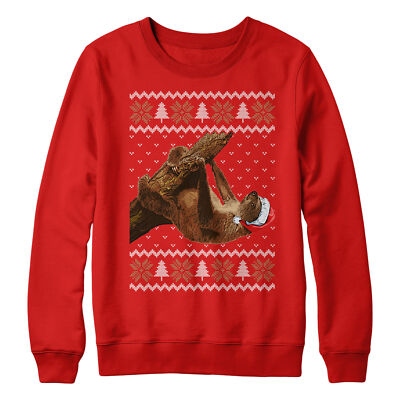 Weihnachten Faultier Sweatshirt Wildtiere Tier Pullover Tag Kinder