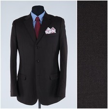 Mens Dark Brown Blazer 40R UK Size JULES Wool Sport Coat Jacket