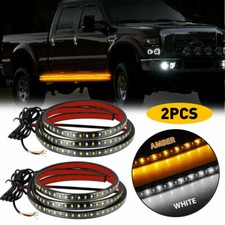 Whiteamber 60 Running Board 144led Light Side Step Strip Bar Turn Signal Truck