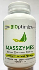 BiOptimizers MassZymes Digestive Enzymes 120 Caps Gluten Free Advanced Enzyme