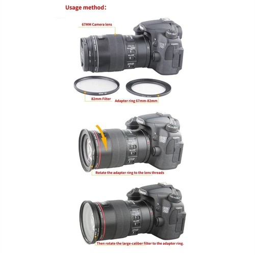 67mm - 82mm Step Up Rings Aluminum Alloy Lens Adapter Filter SLR Camera - Picture 8 of 19