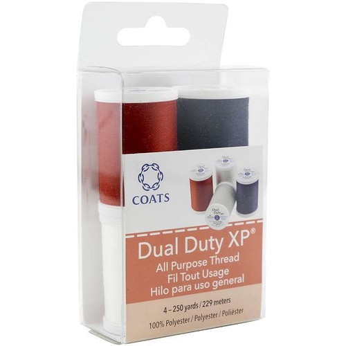 Dual Duty XP All Purpose Thread 250yd Spools 4/Pkg Winter White, Navy, Red & Nug - 第 2/2 張圖片