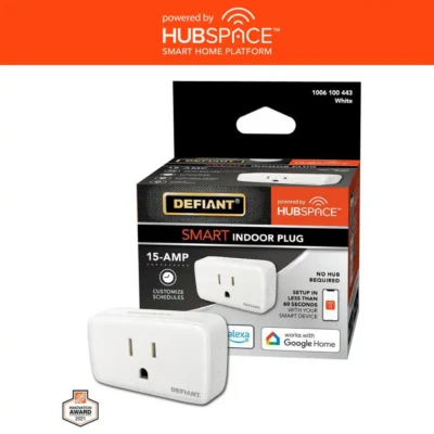 Volt Indoor Smart Plug & Timer Wi-Fi Bluetooth Single Outlet Powered by Hubspace