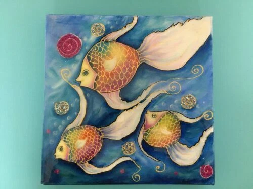 Fishing Mixed Media Art & Collage Art