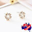 thumbnail 1  - New Women 18K Gold Filled Elegant Lady 9mm Snow Snowflake Crystal Stud Earrings