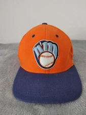 New Market Little League Youth XS MLB Baseball Cap Zephyr Orange Blue 