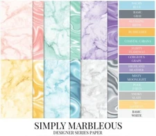Stampin' Up! SIMPLY MARBELOUS * DSP - 12 SHEETS OF 6" x 6" PAPER