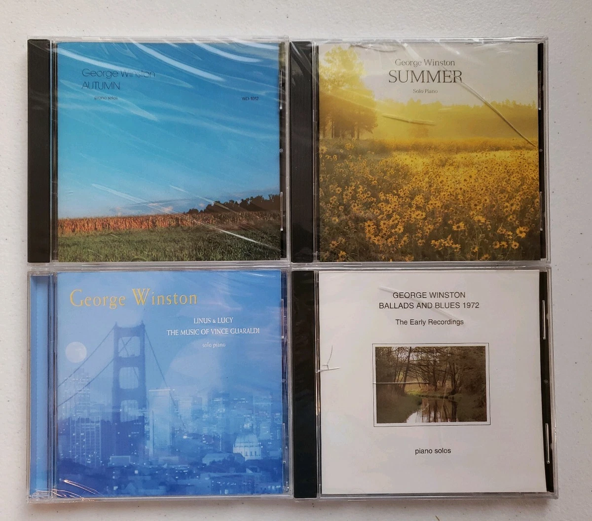 George Winston Piano Solos CDs Lot of 4 Autumn Summer Ballads Linus & Lucy NEW