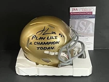 Julian Love Notre Dame Auto Signed Riddell PLACT Speed Mini Helmet JSA