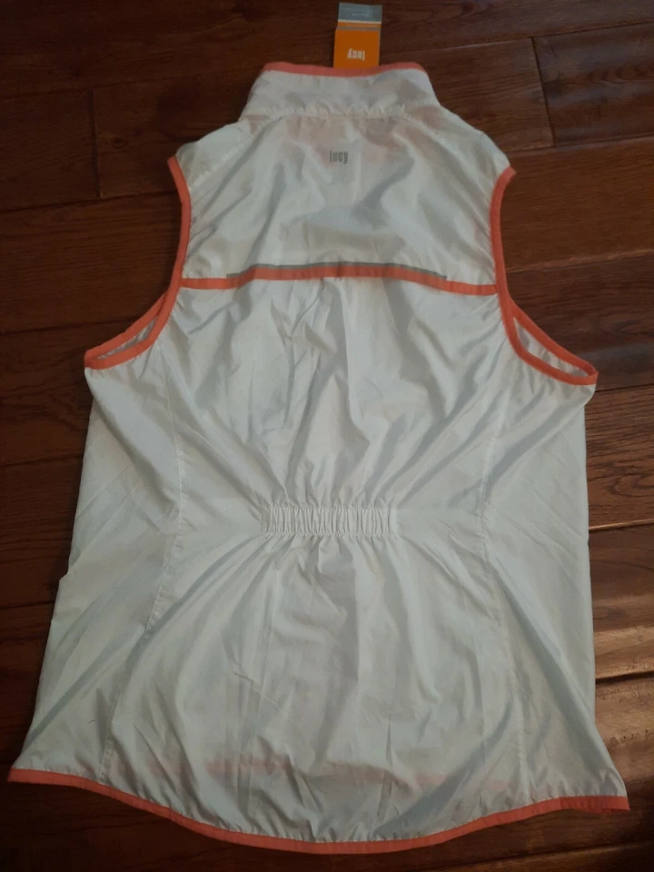 Chaleco de Correr Marca LUCY Zippy Nuevo con Etiquetas Para Mujer Talla Mediana Cremallera Frontal Elástico Cintura Ruche Foto 3 de 4