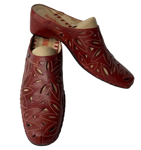 Pikolinos red leather mules size 40.5/9 | eBay