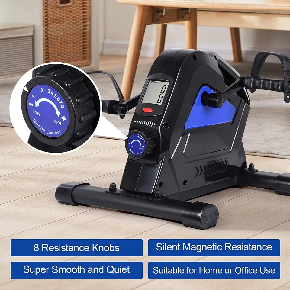 Mini Exercise Bike Under Desk Pedal Magnetic Arm & Leg Cycle with LCD Display - Image 4 of 4