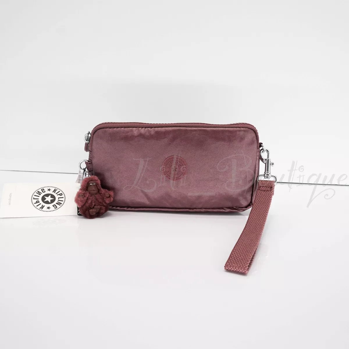 NWT Kipling K12650 Lowie Pouch Wallet Wristlet Polyamide Dark