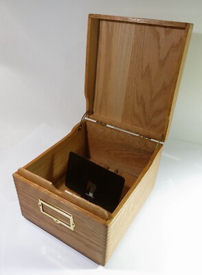 Repurposed & Refinished Solid Oak Document Storage Box 