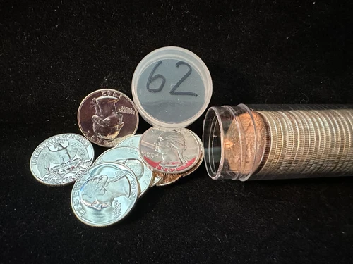 1962-P 25C WASHINGTON SILVER QUARTER GEM PROOF ROLL