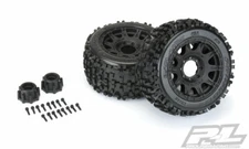 NEW Pro-Line Badlands 3.8" All Terrain Tires Mounted with Black Wheels : F/R