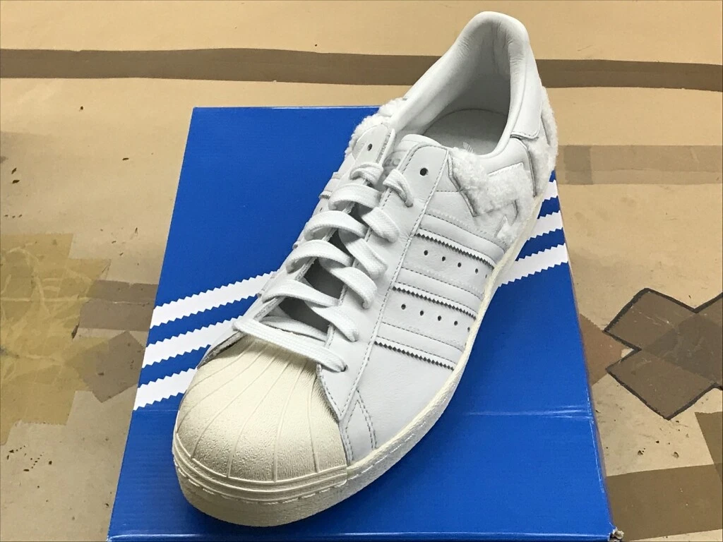 Adidas Superstar anni 80 Originals scarpe sneaker bianche pelle uomo NUOVE B3799