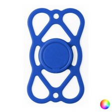 Support pour Mobiles en silicone avec anneau arrière rétractable Couleur - Bleu