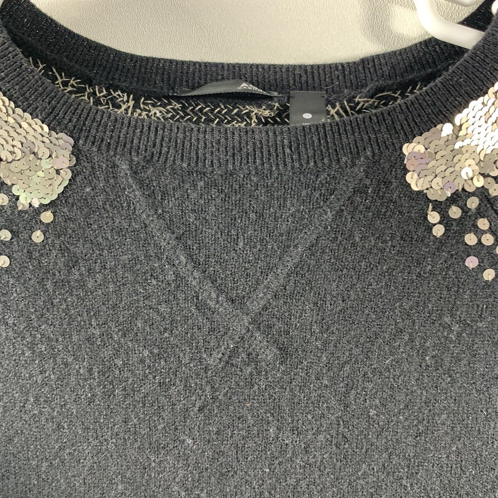 Aqua Black Cashmere Sweater Sequins Dressy Capsul… - image 3