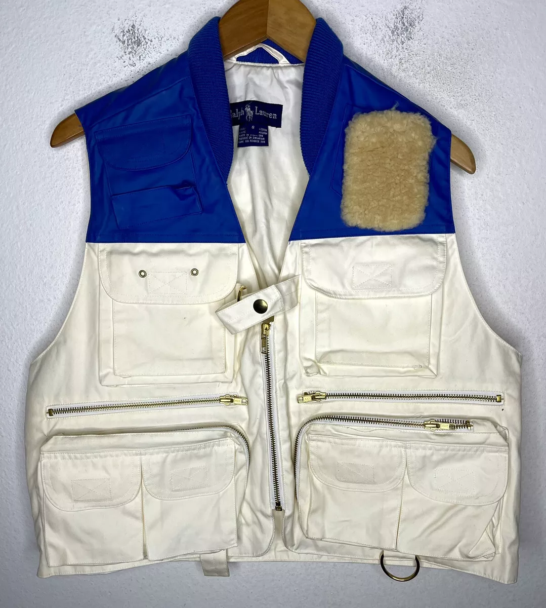 Ralph Lauren Small Polo Fly Fishing Game Vest Jacket White