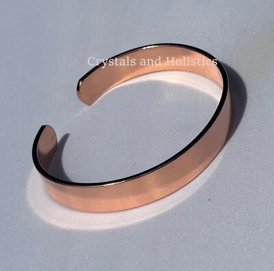 CLASSIC COPPER BRACELETS Non Magnetic Solid PLAIN COPPER Bracelet 9.5mm ( 3/8" ) wide - CF40 - MEDIUM