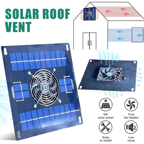 400cfm Solar Powered Attic Fan System Roof Vent Fan For Attic or Greenhouse NEW - Picture 6 of 19