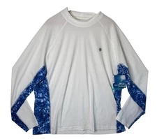 Coolibar UPF 50+ Tulum Surf Long Sleee Rash Guard Shirt White Men's Size XXL