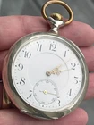 Antique 1910s Open Face ZENITH Pocket Watch With Silver Case (Z125)