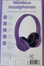 New GEMS Purple Over the Ear Wireless Headphones Built-In Microphone Micro USB