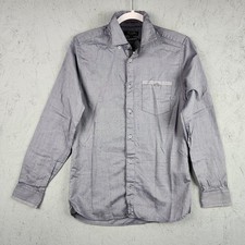 Ted Baker London Shirt Mens Small Gray Micro Dot Button Flip Cuff Business Prep