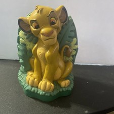 Disney Simba Lion King Coin Piggy Bank With Stopper Vintage 1990  s Young Simba