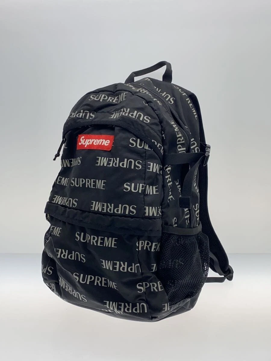 Sac à dos Supreme///noir/motif all over/sac à dos réfléchissant répétition 3M