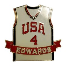2000 Women's Olympic Basketball Michelle Edwards 4 Jersey Pin