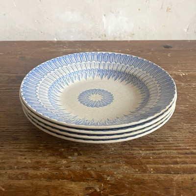 4 antike Sarreguemines Teller  Bernard Palissy    U&C   1875 - 1890