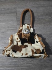 Bolso de mano Sassy Pet Saks caballo vaca estampado flecos de Douglas vaquero/niña