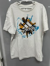 ADIDAS - Boys White Short Sleeve T-Shirt Size 12 Years - EUC