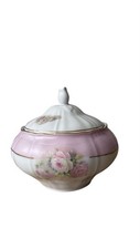 Zuccheriera Limoges Peint à la Main – Porcelaine d’Art – Rose rosa – 15 cm 